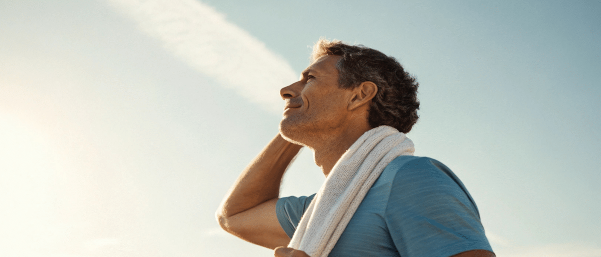 Middle-aged man enjoying the outdoors after testosterone therapy in Peachtree City, Georgia.